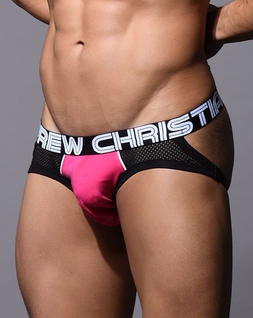 Andrew Christian | SHOW - IT Retro Pop Mesh Frame Jock Sky Fuchsia